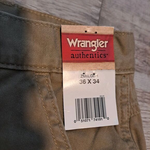 Wrangler Authentics NWT Cargo Pant Men 36x34 Relaxed Fit Tan Cotton ZM6LGBH - Picture 5 of 12